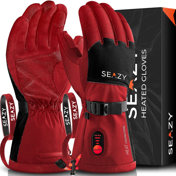Seazy - Heated Gloves - Red/Black